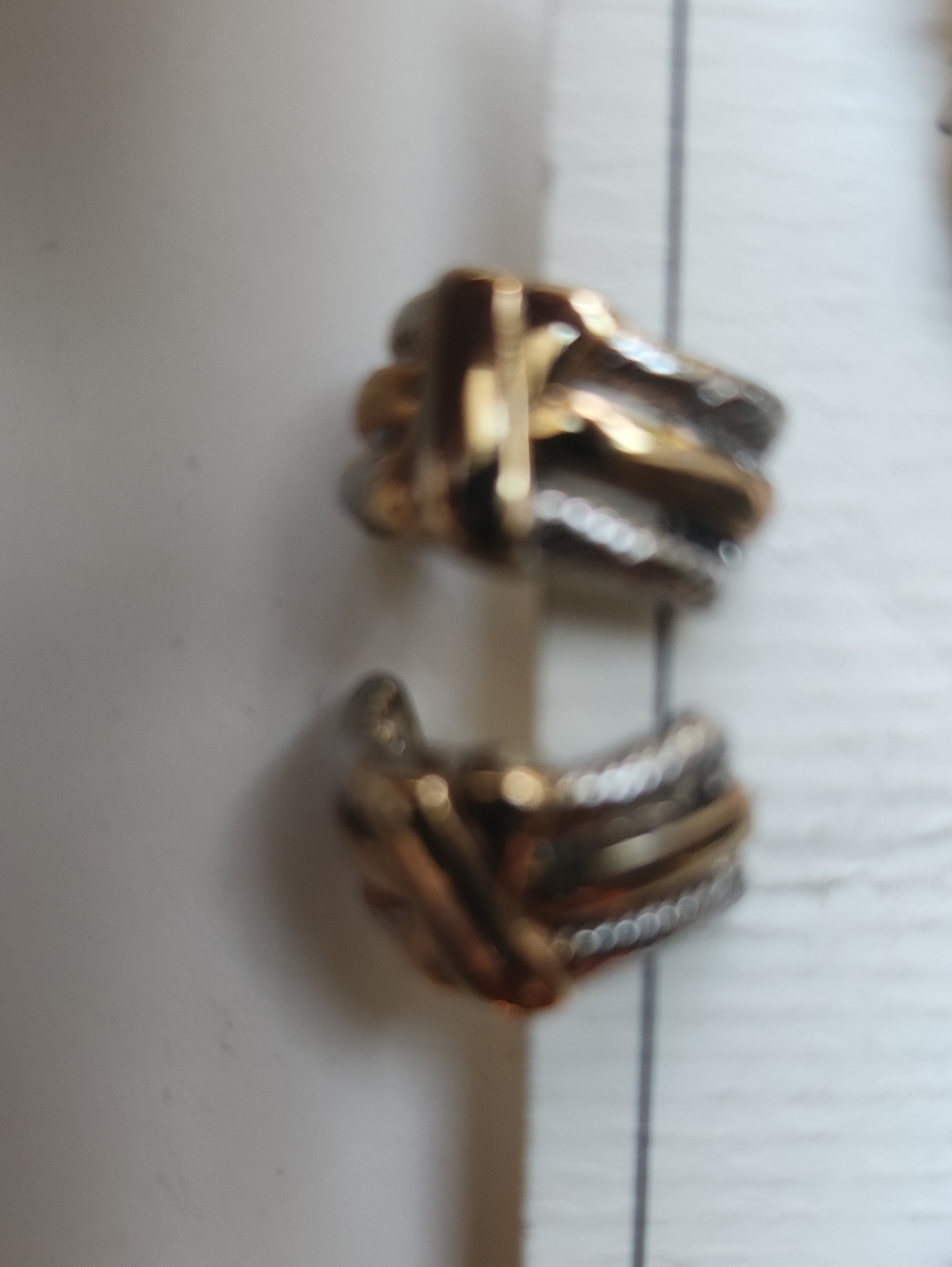Two-Tone Gold and Silver Braided Hoop Earrings